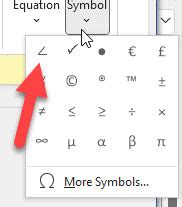 How to Insert Angle Symbol in Word 365, 2021/2019 (All Versions)