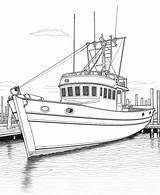 Premium Photo  Coloring Page Of A boat Docked At dock With In sketch template