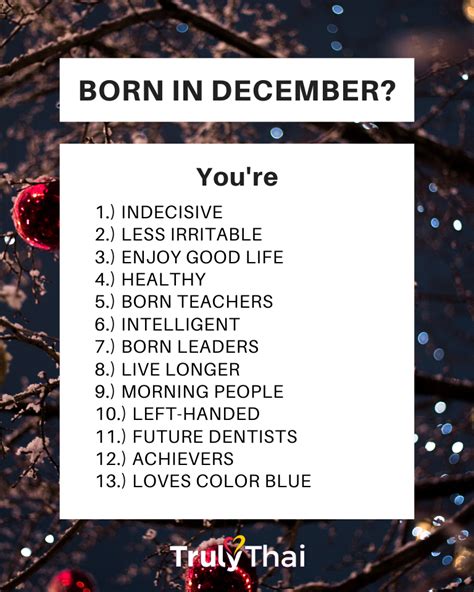 Are you born in December? | TrulyThai | Birth month quotes, December ...