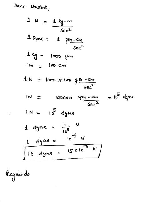 Convert force of 15 dyne into Newton dimensionally - Physics - Units ...