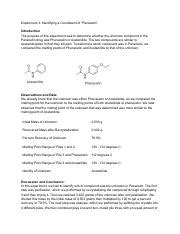 Ochem Experiment 3 Lab Report.pdf - Experiment 3: Identifying a ...