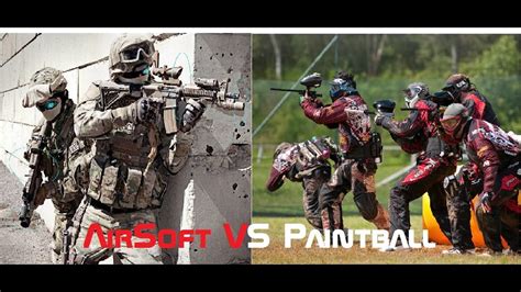 PAINTBALL VS AIRSOFT GUN - YouTube