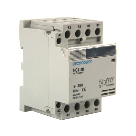 ELECTRODEPOT Contactor 40A 4 Pole 24VAC Coil, Normally Closed IEC 400V