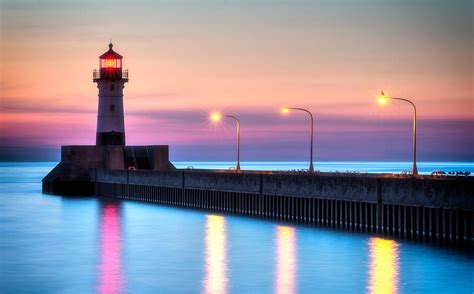 Duluth North Pier Light Photograph by Matt Hammerstein - Fine Art America