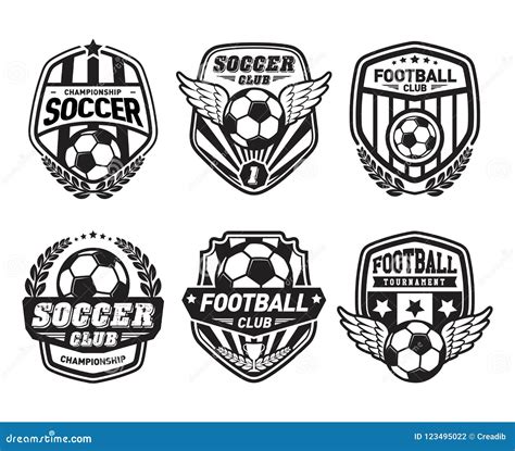 Set of Football Logo Design Templates, Soccer Vintage Badge Stock Vector - Illustration of ...