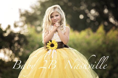 Yellow Sunflower Dress Yellow Dress Lace Dress Tulle dress