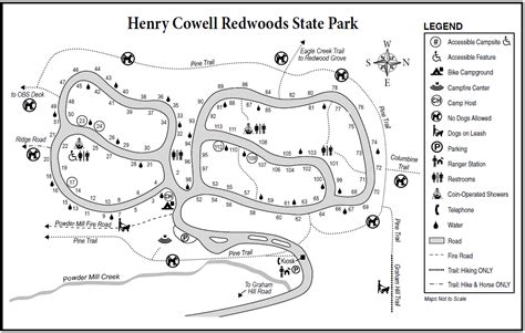 Henry Cowell State Park Map – Map Of California Coast Cities