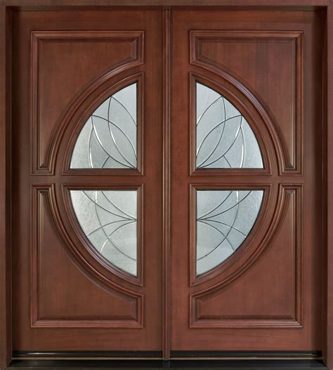 China Solid Timber Door/Villa Door/Double Sashed Wooden Door with Glass Solid Wood Door - China ...