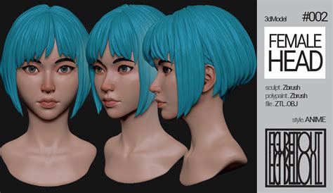 ArtStation - Female Anime Head 2 3D model | Resources