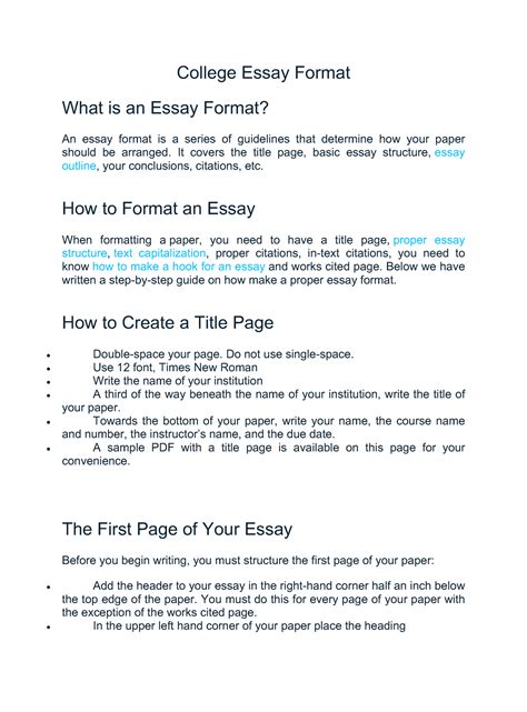 College essay format 07 - College Essay Format What is an Essay Format ...