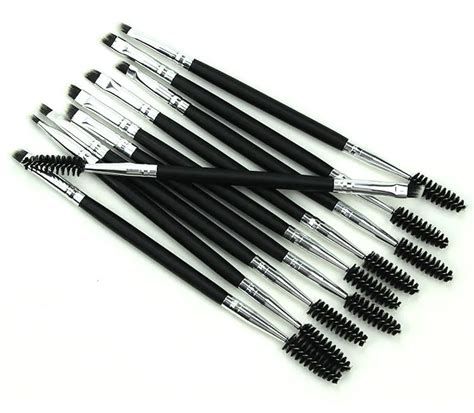 Black Double Ended 2 Ways Multifunction Eyebrow Eyelashes Makeup Brush ...