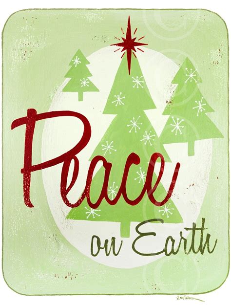 Christmas - Peace on Earth - green Christmas art print. via Etsy. | Christmas art, Green art ...