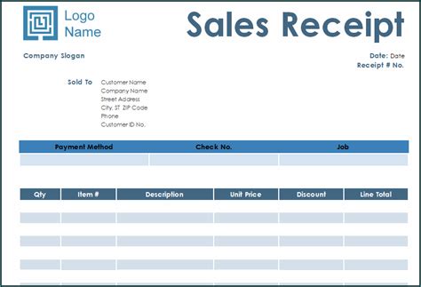 Sales Receipt Template | Bogiolo