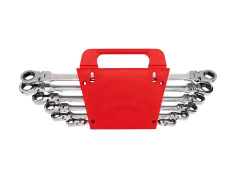 6-Piece Long Flex Ratcheting Box End Wrench Set - Holder | TEKTON®