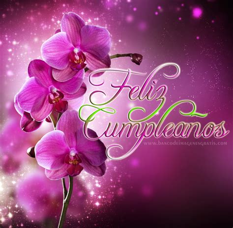 BANCO DE IMÁGENES GRATIS: Feliz Cumpleaños con Rosas y Orquídeas - Postales con Mensajes y ...