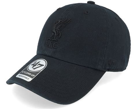 Hatstore Exclusive Liverpool FC Black/Black Dad Cap - 47 Brand Cap | Hatstoreworld.com