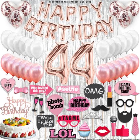 44th Birthday Decorations Birthday Party Supplies Forty four | Etsy