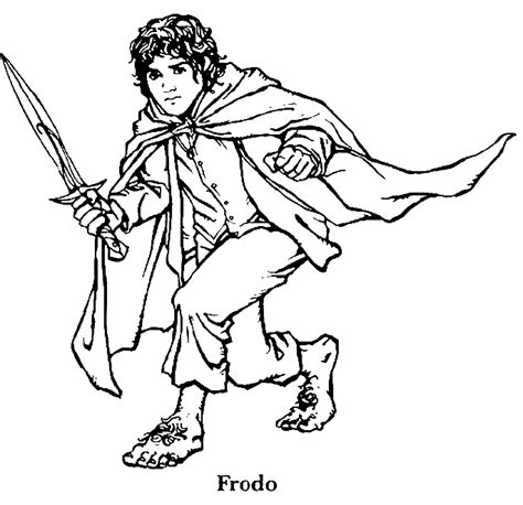 Coloring hobbit Frodo Baggins picture