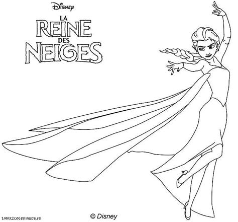 Coloriage des personnages disney la reine des neiges, Elsa, la Reine des Neiges a imprimer ...