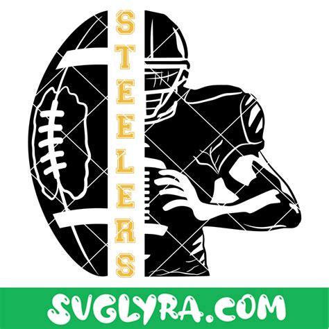 Steelers Football Svg, Pittsburgh Steelers Svg, Steelers Half Player ...