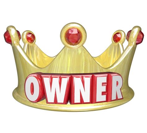 Owner Word 3d Gold Crown Home Property Control Stock Illustration ...