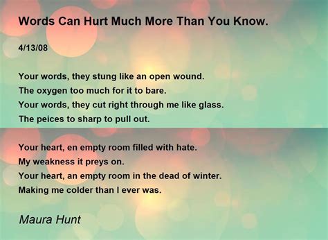 Words Can Hurt Poem