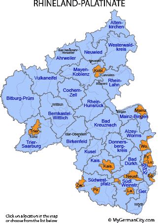 Map of Rhineland - A Tourist's Guide to the Rhineland-Palatinate Region