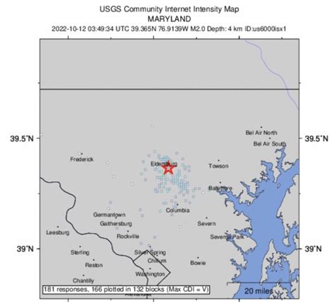 Overnight earthquake reported in Maryland