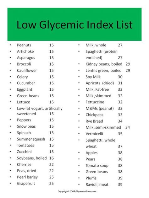 Low Glycemic Food List PDF - WOW.com - Image Results | Low glycemic foods, Glycemic index, Low ...