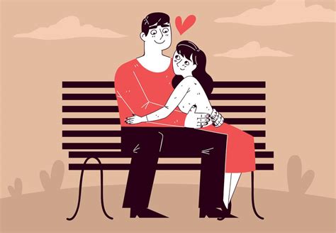 couple sitting on bench 13792321 Vector Art at Vecteezy