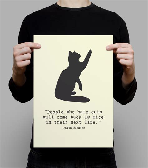 CAT QUOTE Poster Cat Poster Cat Wall Art Yellow Giclee Print Black Cat Print Kitten Art Ikea ...