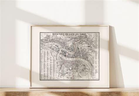 LYON TRAMWAY MAP Historical Map of Lyon France Tramway Map - Etsy