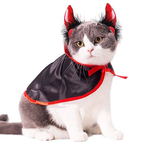 Cat Costume Christmas Pet Costumes cat cape& hat Pet Cape Cat Halloween Costume Pet Apparel For ...