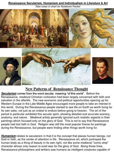 The Rise of Secularism, Humanism, and Individualism as Reflected in Renaissance Literature and ...