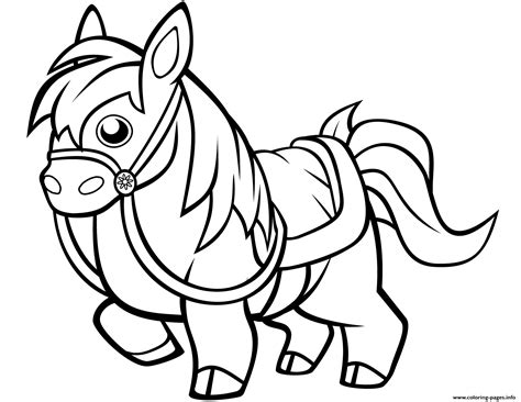 Funny Horse For Kids Coloring page Printable