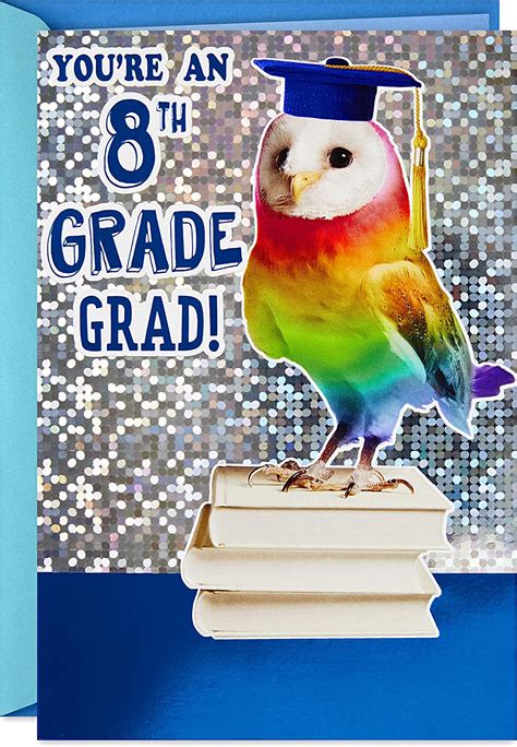 Hallmark 8th Grade Graduation Card (Rainbow Owl, Bright One), Model ...