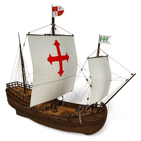 caravel sails ship 3d model