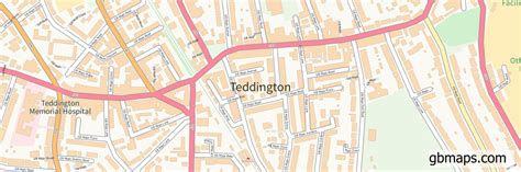 Teddington Vector Street Map