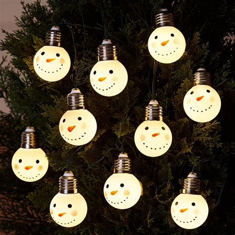 Solar Snowman Bulb String Lights | The Lakeside Collection