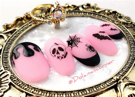 Halloween Pink Press on Nails Nails Halloween Nails - Etsy