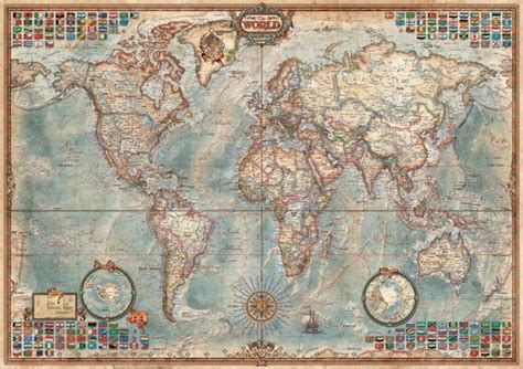 Puzzle World Political Map I, 1 500 pieces | Puzzle-USA.com