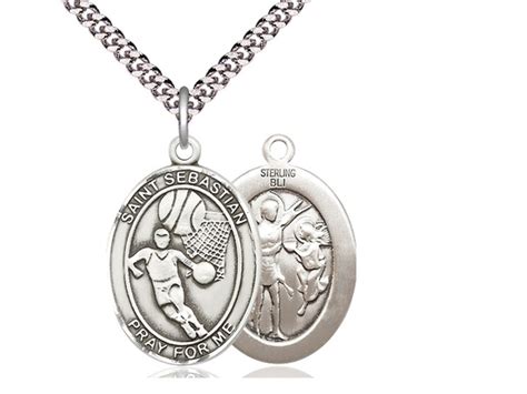 St Sebastian Basketball Medal - Descar Jewelry Design, Ltd.