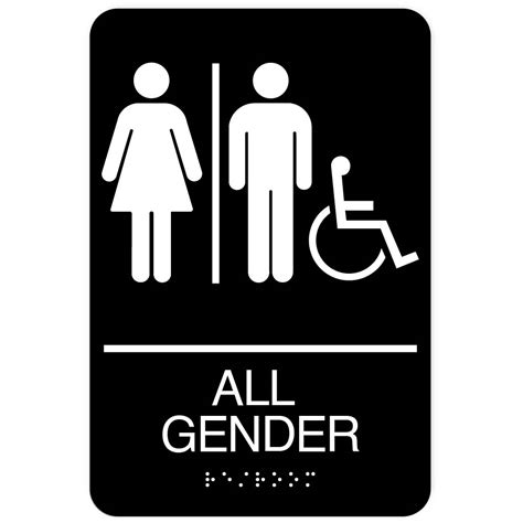 ADA Restroom Signs - All Gender Restroom Sign, Accessible, Rounded Corners - Identity Group