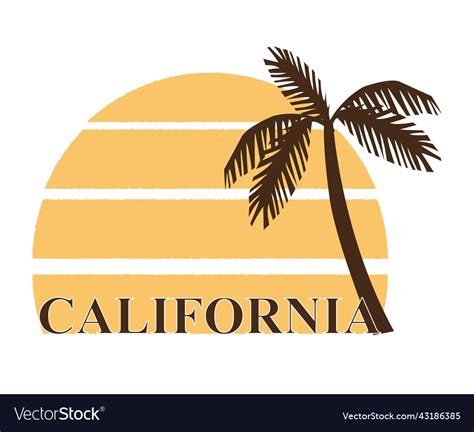 Hoodie with california beach vintage colorful Vector Image