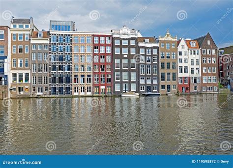 Traditional Historical Dutch Houses at the Waterfront in the Cit Stock ...