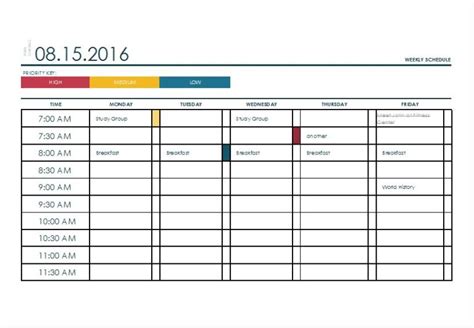 7+ Free Task Scheduler Template - sample schedule