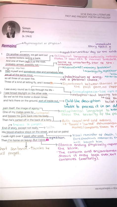 Remains by Simon Armitage GCSE Analysis