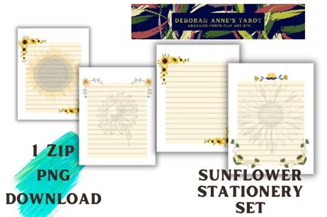 Sunflower Stationery Set Graphic by deborahannesdigital · Creative Fabrica