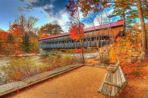 Covered bridge, New Hampshire ;Photographed is one of the covered ...