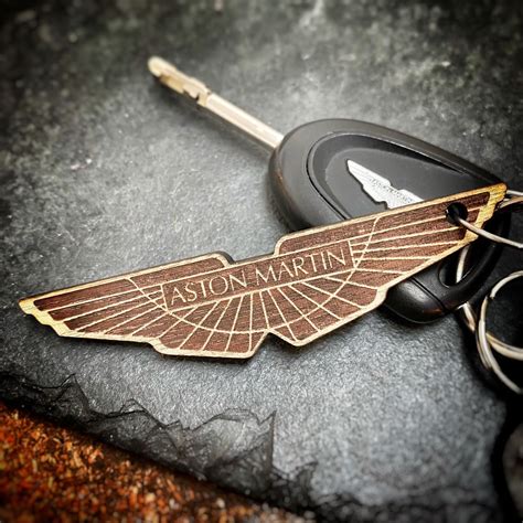 Aston Martin Engraved Wood Keyring - Car Gift